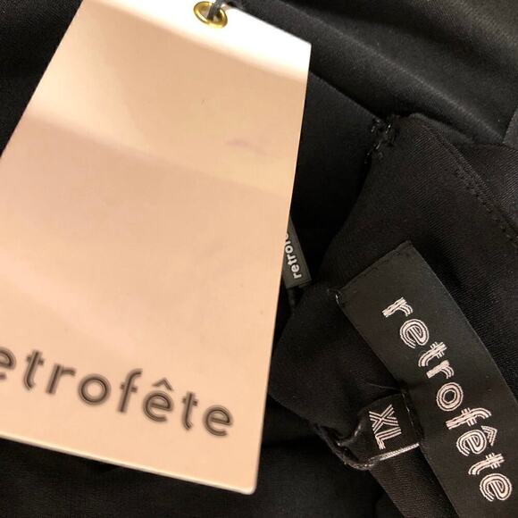 Retrofete Raven Dress Backless Twist Front Cutout Stretch Maxi Black NWT Size XL - Picture 8 of 12